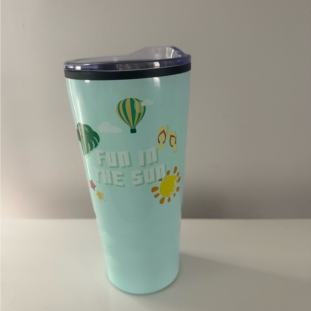 Mint Green Tumbler with Fun Design